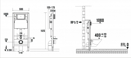 Сенсорная система инсталляции для подвесного унитаза 500х1125 (3 в 1) Terminus Юрга - фото 9 Сенсорная система инсталляции для подвесного унитаза 500х1125 (3 в 1) Terminus Юрга - фото 9