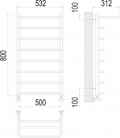 Полка П8 500х800  Полотенцесушитель  TERMINUS Юрга - фото 3