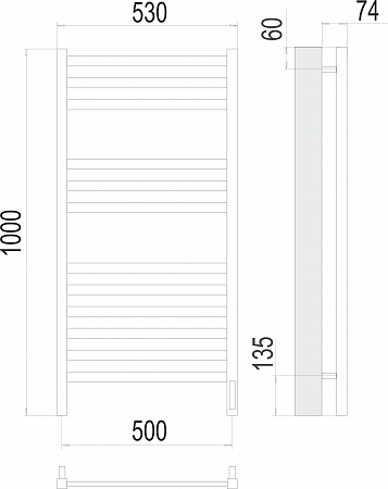 Енисей П12 500х1000  электро (sensor quick touch) Полотенцесушитель TERMINUS  Юрга - фото 3