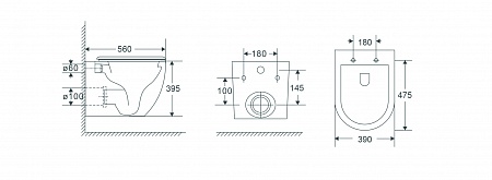 Подвесной унитаз безободковый Terminus Енисей Monolit 560х390 белый Юрга - фото 8