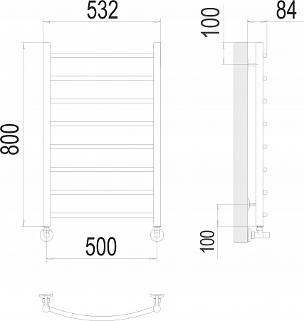 Классик П8 500х800 Полотенцесушитель  TERMINUS Юрга - фото 3