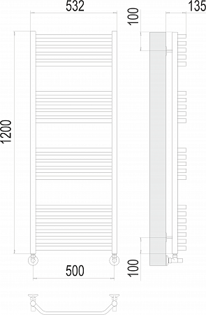Виктория П22 500х1200 Полотенцесушитель  TERMINUS Юрга - фото 3