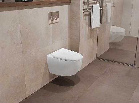 Подвесной унитаз безободковый Terminus Енисей Monolit 560х390 белый Юрга - фото 1