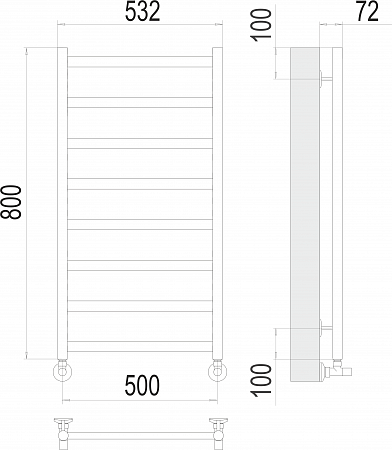 Аврора П8 500х800 Полотенцесушитель  TERMINUS Юрга - фото 3