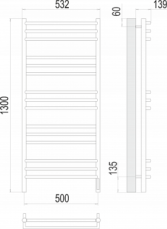 Прато П15 500х1300 электро (sensor quick touch) Полотенцесушитель  TERMINUS Юрга - фото 3