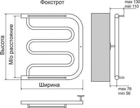 Фокстрот AISI 32х2 600х600 Полотенцесушитель  TERMINUS Юрга - фото 3