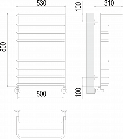 Арктур П8 500х800 Полотенцесушитель  TERMINUS Юрга - фото 3