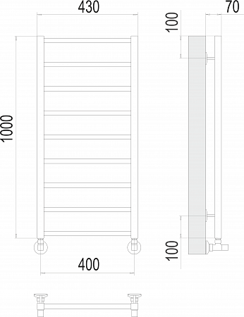 Контур П9 400х1000 Полотенцесушитель  TERMINUS Юрга - фото 3